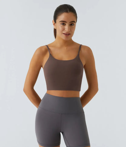 Padded Workout Cropped Low Support Tank Top A-C Cups