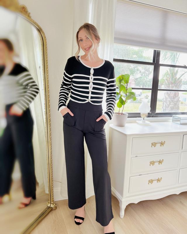 Loose High-Waist Wide-Leg Pants with Pockets