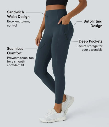 UltraSculpt™ Butt-Lifting Tummy-Control Leggings — High-Waisted Scrunch with Pockets