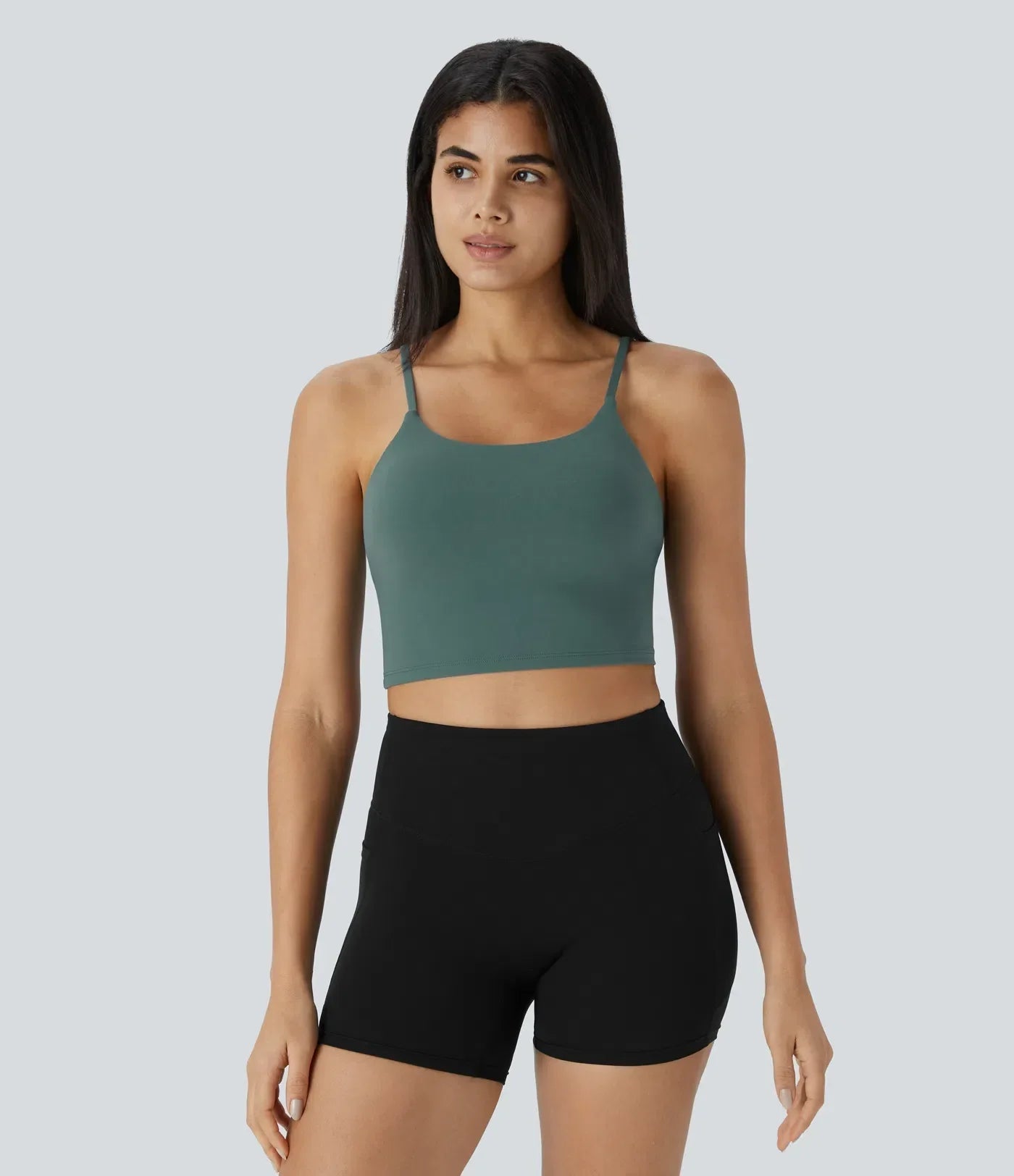 Padded Workout Cropped Low Support Tank Top A-C Cups