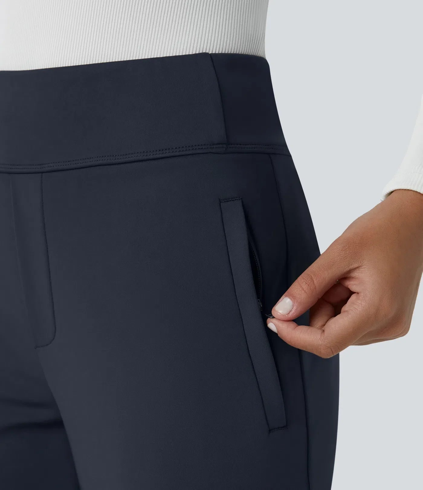 Flex™ DayStretch Mid Rise Side Zipper Pocket Work Flare Pants