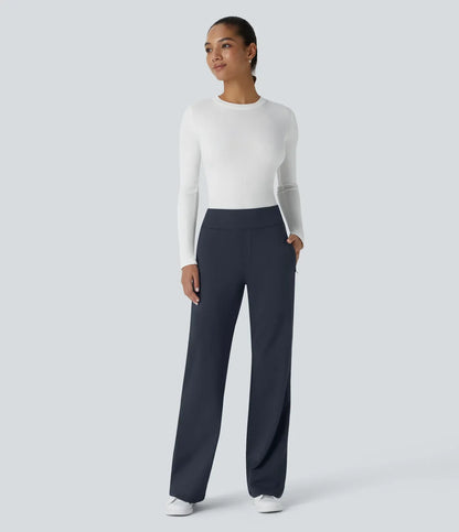 Flex™ DayStretch Mid Rise Side Zipper Pocket Work Flare Pants
